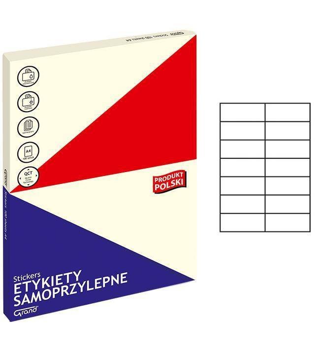 ETYKIETY SAMOPRZYLEPNE 105X42.3MM GRAND 150-1052 BIAŁE 100ARK*14SZT