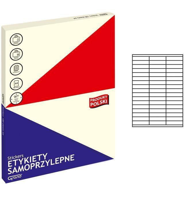 ETYKIETY SAMOPRZYLEPNE 70X16.9MM GRAND 150-1034 BIAŁE 100ARK*51SZT