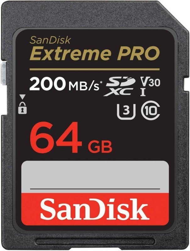 SANDISK KARTA PAMIĘCI EXTREME PRO SDXC 64GB 200/90 MB/S V30 UHS-I U3