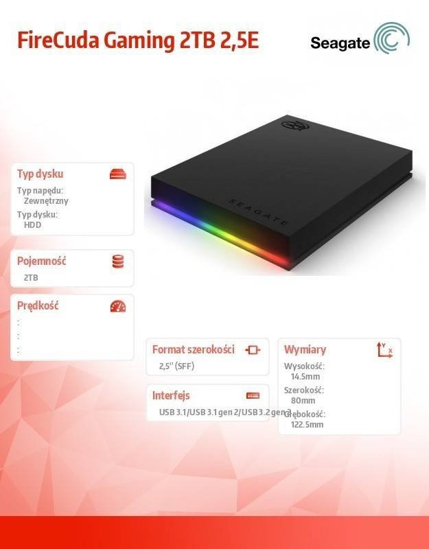 SEAGATE DYSK FIRECUDA GAMING 2TB 2,5E STKL2000400