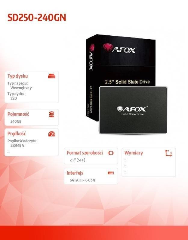 AFOX DYSK SSD - 240GB TLC 555 MB/S