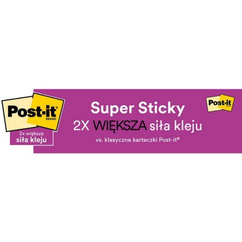 KARTECZKI SAMOPRZYLEPNE CARNIVAL, W LINIĘ, 101X101MM 3M POST-IT® SUPER STICKY XL W LINIE 6X90 KART