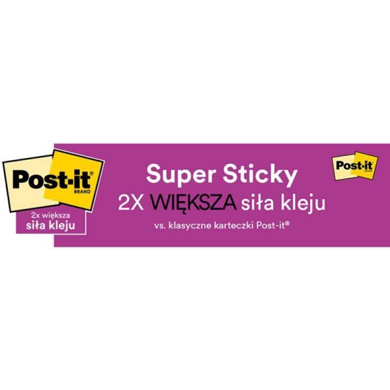KARTECZKI SAMOPRZYLEPNE SOULFUL, 76X127MM 3M POST-IT® SUPER STICKY 6X90 KART