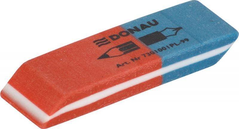 GUMKA DO ŚCIERANIA DONAU NIEBIESKO-CZERWONA 57X19X8MM 2SZT