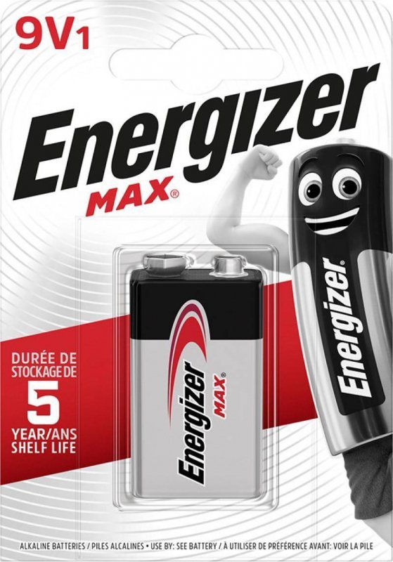 BATERIA ALKALICZNA 6F22 (9V) ENERGIZER MAX