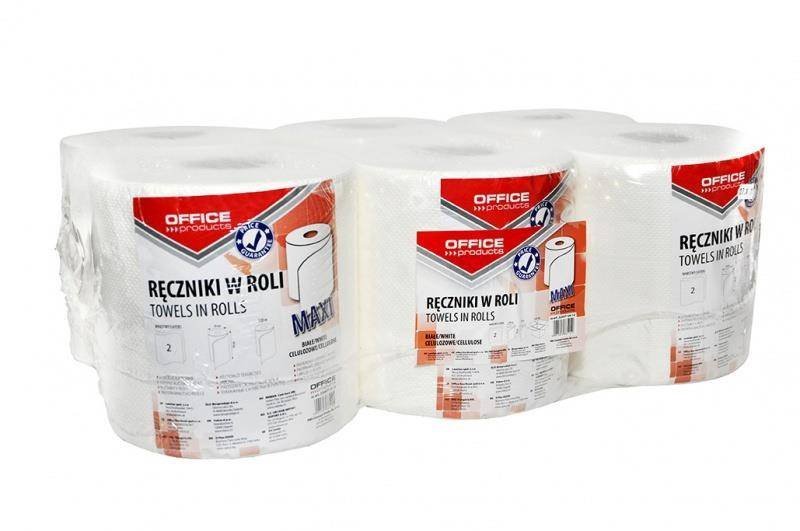 RĘCZNIK PAPIEROWY DWUWARSTWOWY CELULOZOWY OFFICE PRODUCTS MAXI BIAŁY 120M 6SZT.
