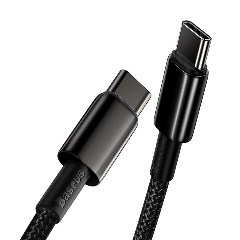 Kabel USB-C do USB-C Baseus Tungsten Gold, 100W, 1m (czarny)