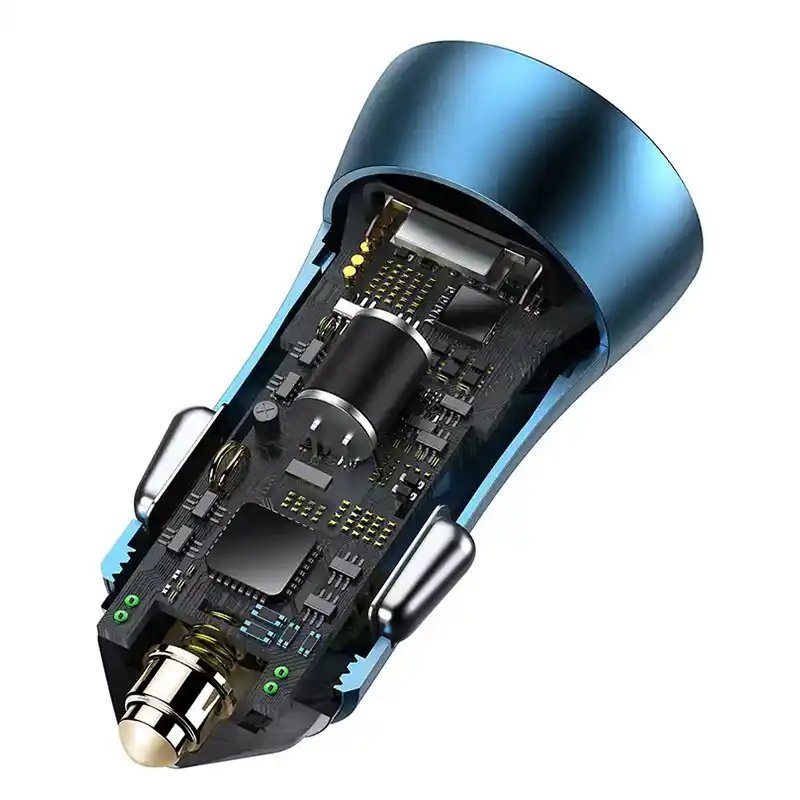 Ładowarka samochodowa Baseus Golden Contactor Pro, USB + USB-C, QC4.0+, PD, SCP, 40W (niebieska)