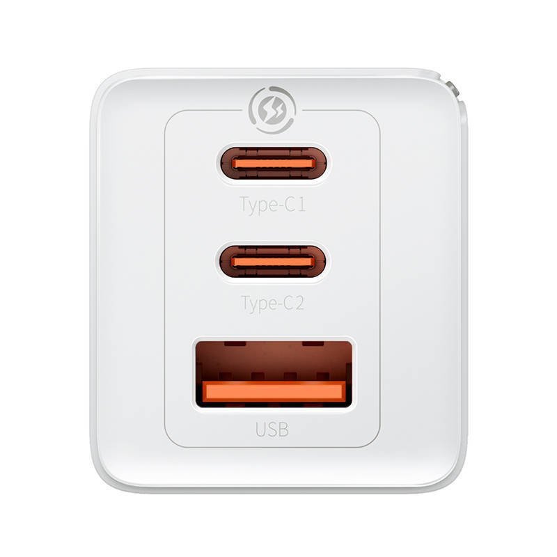 Ładowarka sieciowa Baseus GaN5 Pro 2xUSB-C + USB, 65W (biała)
