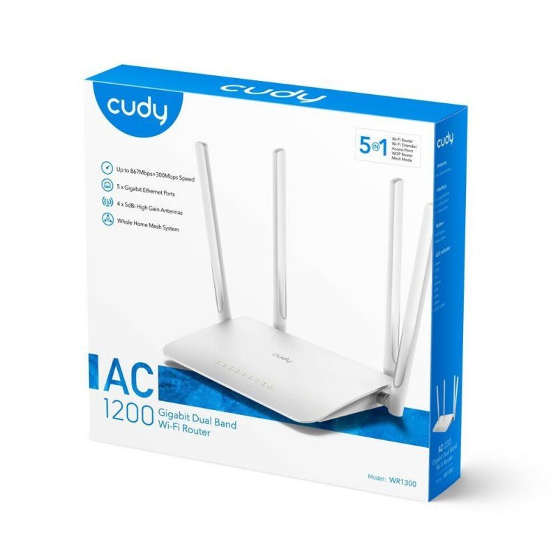 CUDY ROUTER WR1300 MESH GIGABIT WIFI AC1200