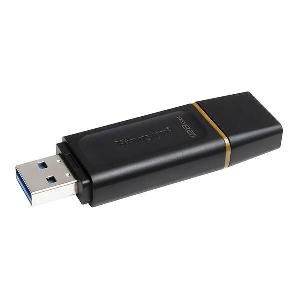 KINGSTON USB FLASH DISK, USB 3.0, 128GB, DATATRAVELER EXODIA, CZARNY, DTX/128GB, USB A, Z OSŁONĄ