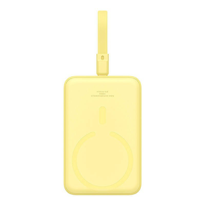 Powerbank magnetyczny Baseus Magnetic Mini 10000mAh, USB-C 20W MagSafe (żółty)