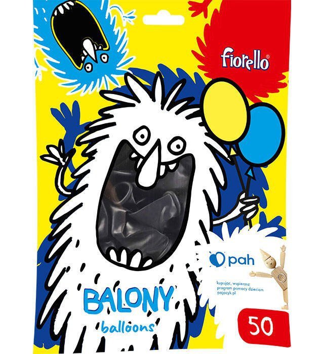 BALONY 10&quot; FIORELLO 170-2629 METALICZNY CZARNY 50SZT