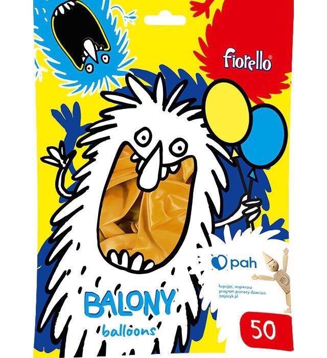 BALONY 10&quot; FIORELLO 170-2632 METALICZNY ZŁOTY 50SZT
