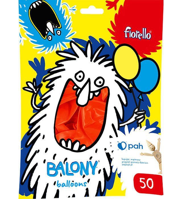 BALONY 12&quot; FIORELLO 170-2634 METALICZNY CZERWONY 50SZT