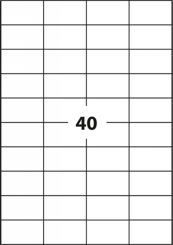ETYKIETY SAMOPRZYLEPNE 52.5X29.7MM D.RECT BIAŁE 100ARK*40SZT