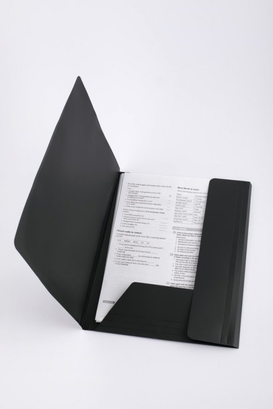 TECZKA Z GUMKĄ A4 D.RECT CZARNA PP 450MIC