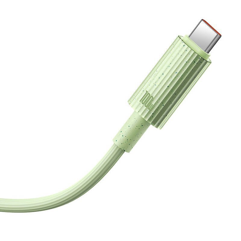 Kabel szybko ładujący Baseus USB-C do USB-C Habitat Series 100W, 2m (zielony)