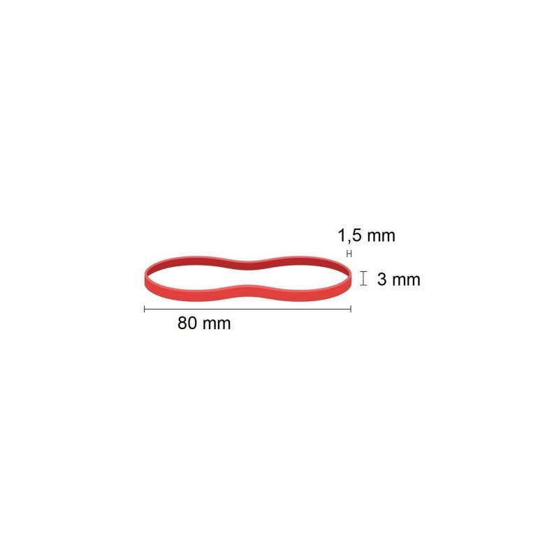 GUMKI RECEPTURKI 80X1,5X3 ŚR.50 100G CZERWONE