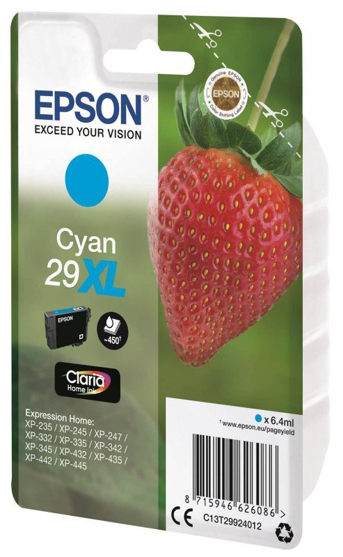 TUSZ ORYGINALNY EPSON T2992 C13T29924012 CYAN 6,4 ML