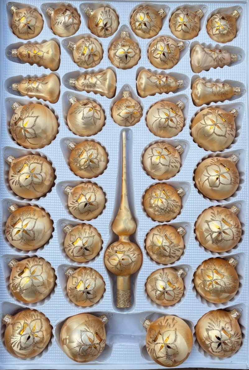 Zestaw dekorowany 39 szt złota mrożonka złota świeczka
