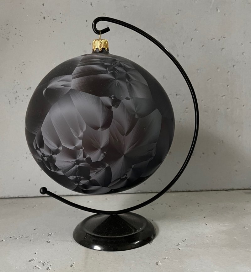 Bombka gładka duża 15 cm czarna mrożonka