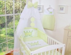 Pościel 5-cz z moskitierą- Little Prince/Princess zielona