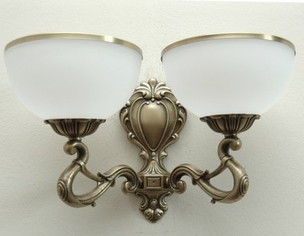 Kinkiet mosiężny,lampa ścienna z mosiądzu