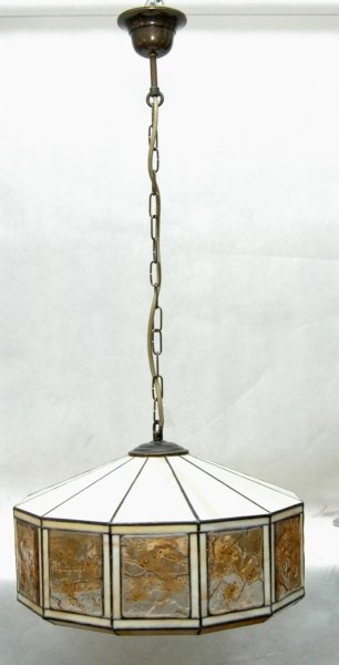 Lampa żyrandol zwis witraż MIÓD 40cm 