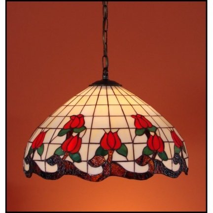 Lampa żyrandol zwis witraż ROSA 50cm 