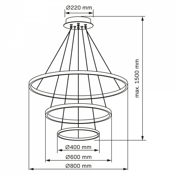Lampa wisząca LED LEA 3 nikiel 330048 Sanico Goldlux
