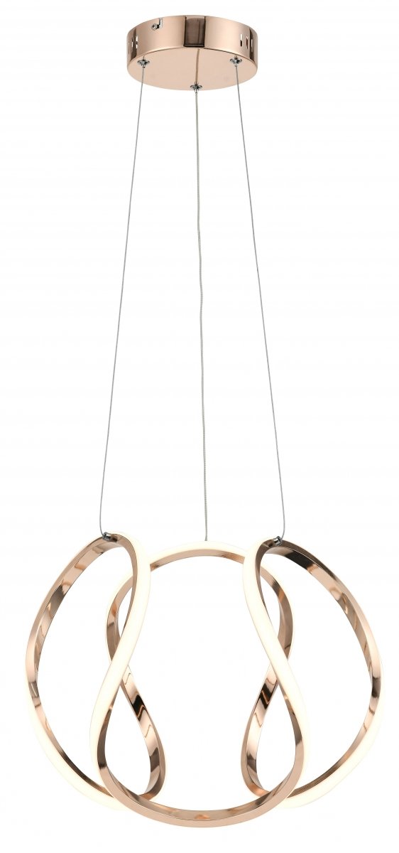 Wyprzedaż - CLARENCE - LAMPA WISZĄCA ALU ZRÓŻOWE ZŁOTO ZE ŚCIEMNIACZEM I PILOTEM 335001-26