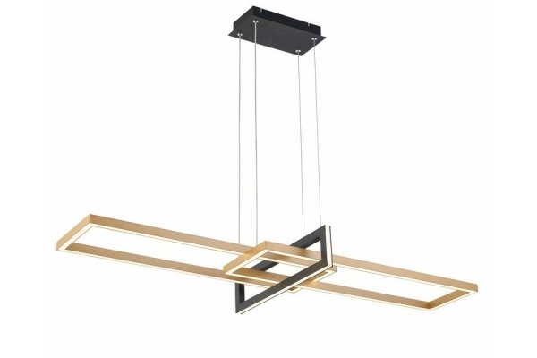 RABATY - Aspen - lampa wisząca LED czarny mat/złoty malowany 344301-09 (od 15% rabatu w koszyku)