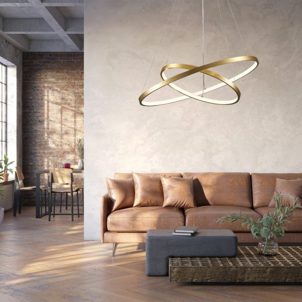 Lampa wisząca LED LEA 2 złota 329189 Sanico Goldlux