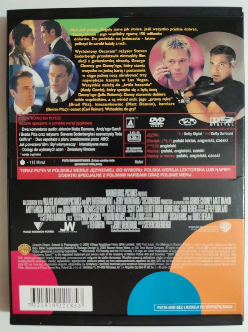 DVD. OCEAN’S ELEVEN RYZYKOWNA GRA
