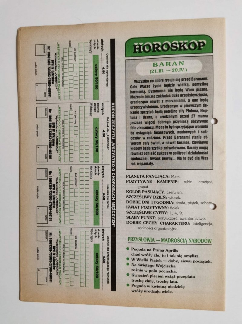 PORADNIK UZDRAWIACZA NR 4/89 KWIECIEŃ 2000 r.