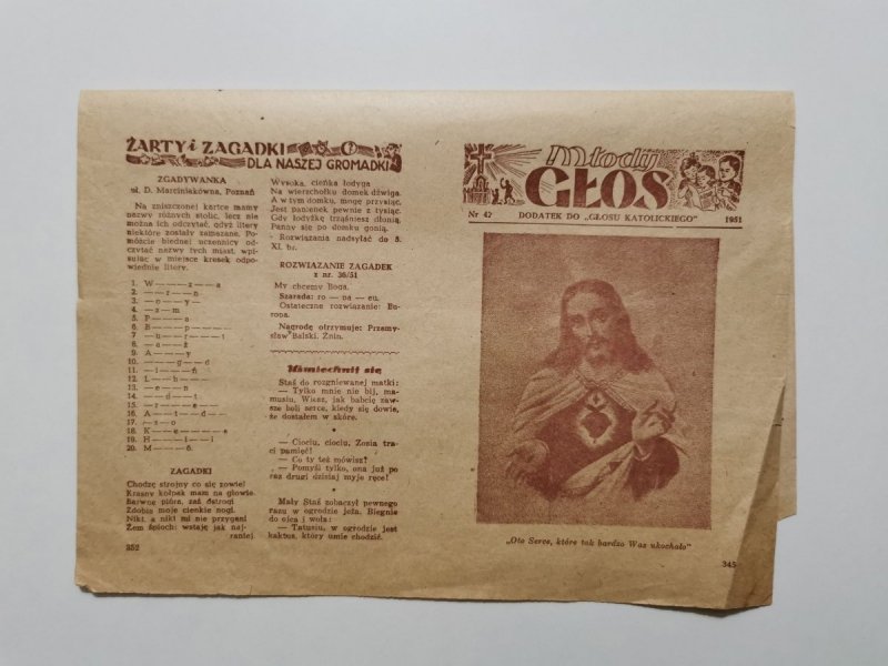 MŁODY GŁOS DODATEK DO GŁOSU KATOLICKIEGO NR 42 1951