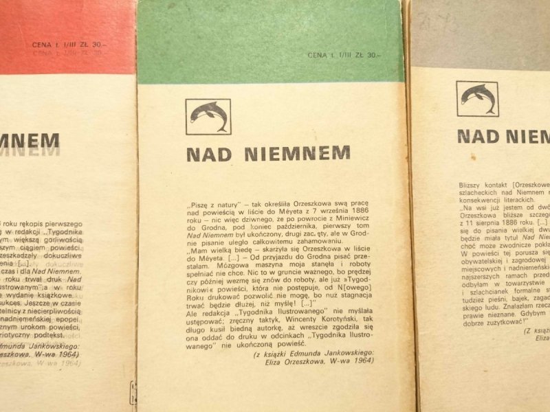 NAD NIEMNEM TOMY OD 1 DO 3 - Eliza Orzeszkowa 1973