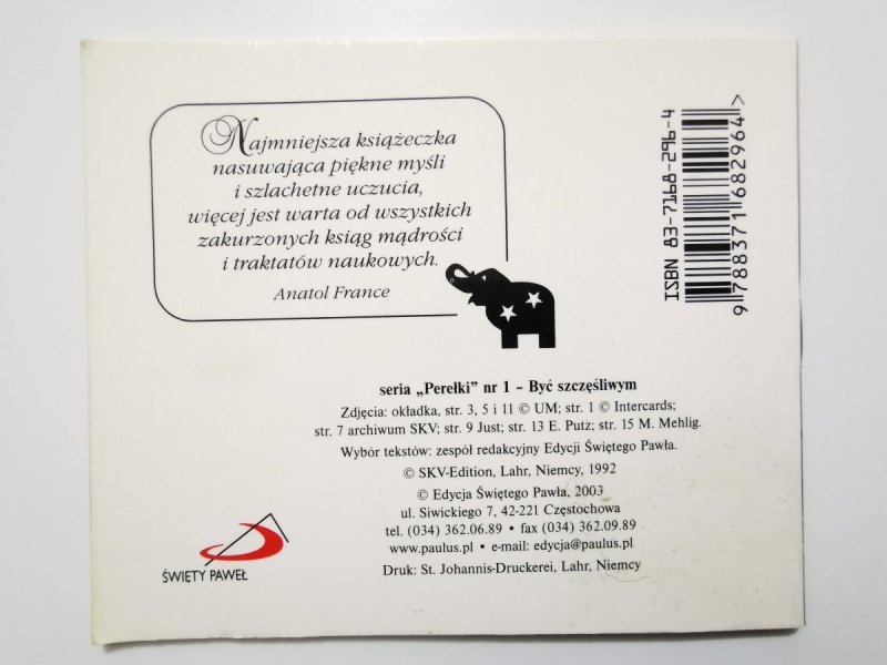 PEREŁKI NR 1 – BYĆ SZCZĘŚLIWYM 2003