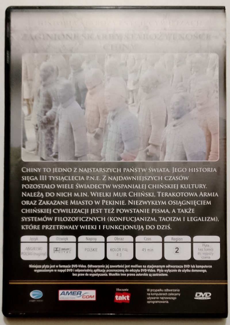 DVD. HISTORIA STAROŻYTNYCH CYWILIZACJI. CHINY
