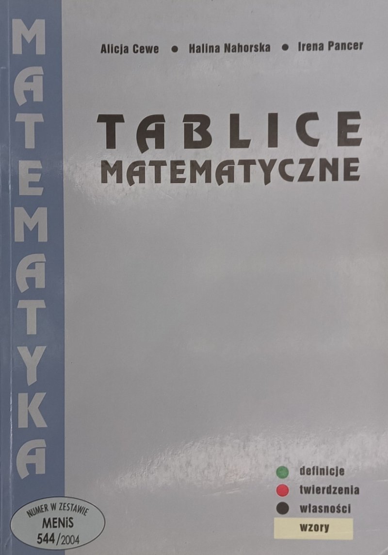 TABLICE MATEMATYCZNE - Alicja Cewe 2004