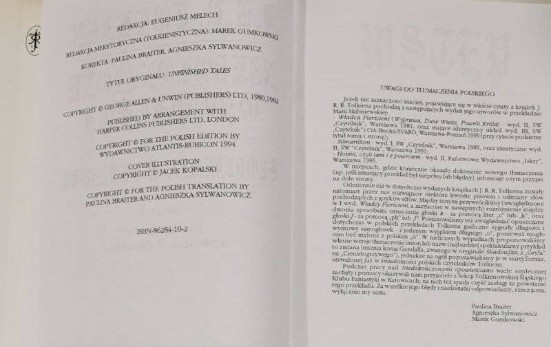 NIEDOKOŃCZONE OPOWIEŚCI - J. R. R. Tolkien