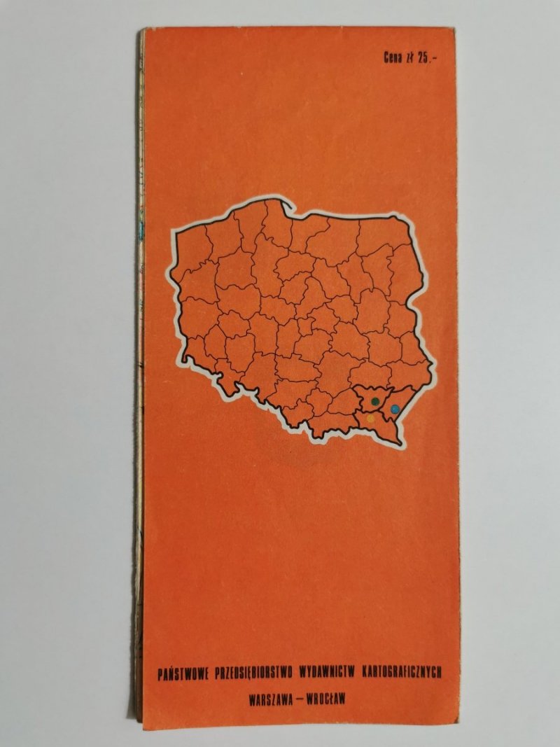 WOJEWÓDZTWA KROŚNIEŃSKIE PRZEMYSKIE RZESZOWSKIE 1: 5000 000 1982