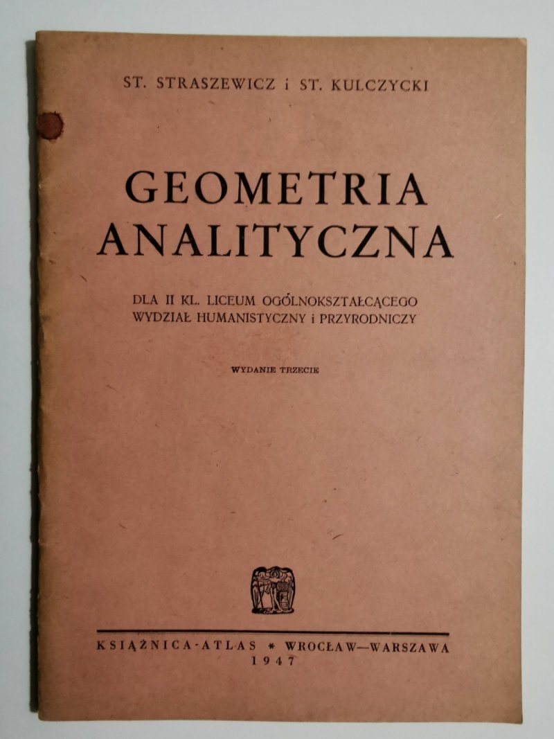 GEOMETRIA ANALITYCZNA  - St. Straszewicz