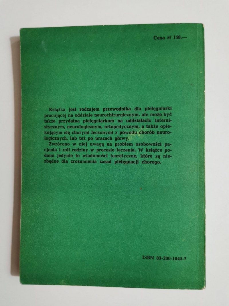 PIELĘGNIARSTWO W NEUROCHIRURGII - Dinah van Zwanenberg 1986