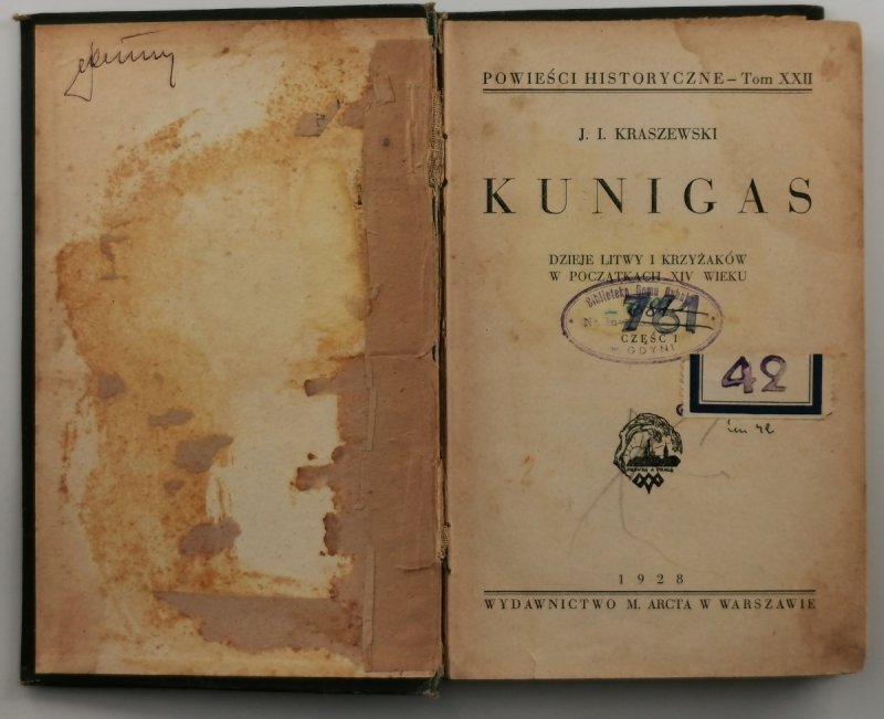 KUNIGAS – 1928R - J. I. Kraszewski