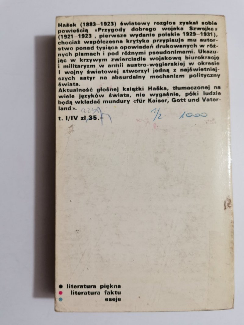 PRZYGODY DOBREGO WOJAKA SZWEJKA PODCZAS WOJNY ŚWIATOWEJ 1974