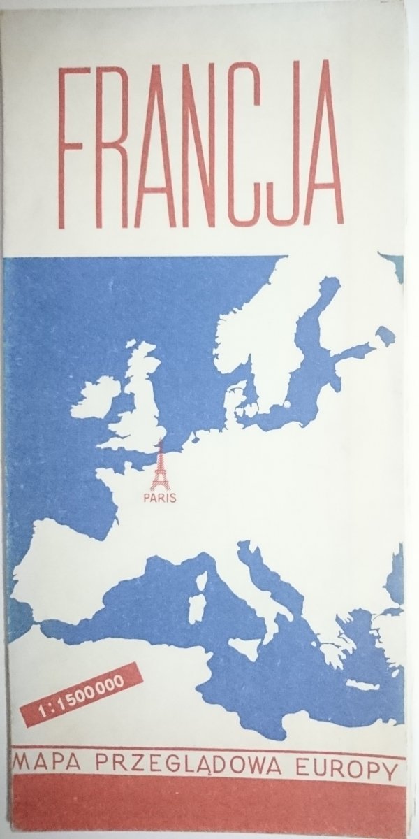 MAPA PRZEGLĄDOWA EUROPY. FRANCJA 1970