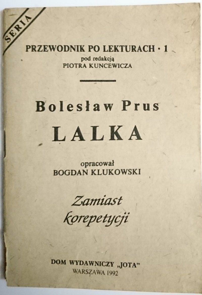 PRZEWODNIK PO LEKTURACH NR 1 LALKA - B. PRUS 1992