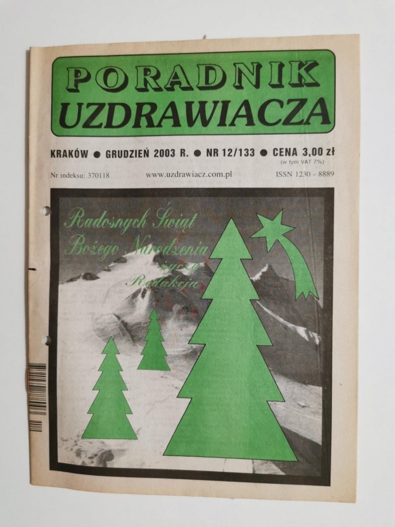 PORADNIK UZDRAWIACZA NR 12/133 GRUDZIEŃ 2003 r.